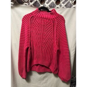 Free People Candy Blossom Cable Knit Mock Neck Size Medium